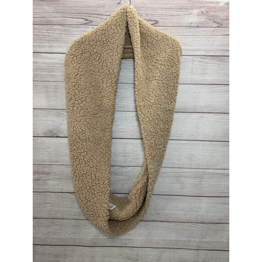 Free People Cloud Nine Scarf Double Loop Infinity Sherpa Cozy Camel One Size